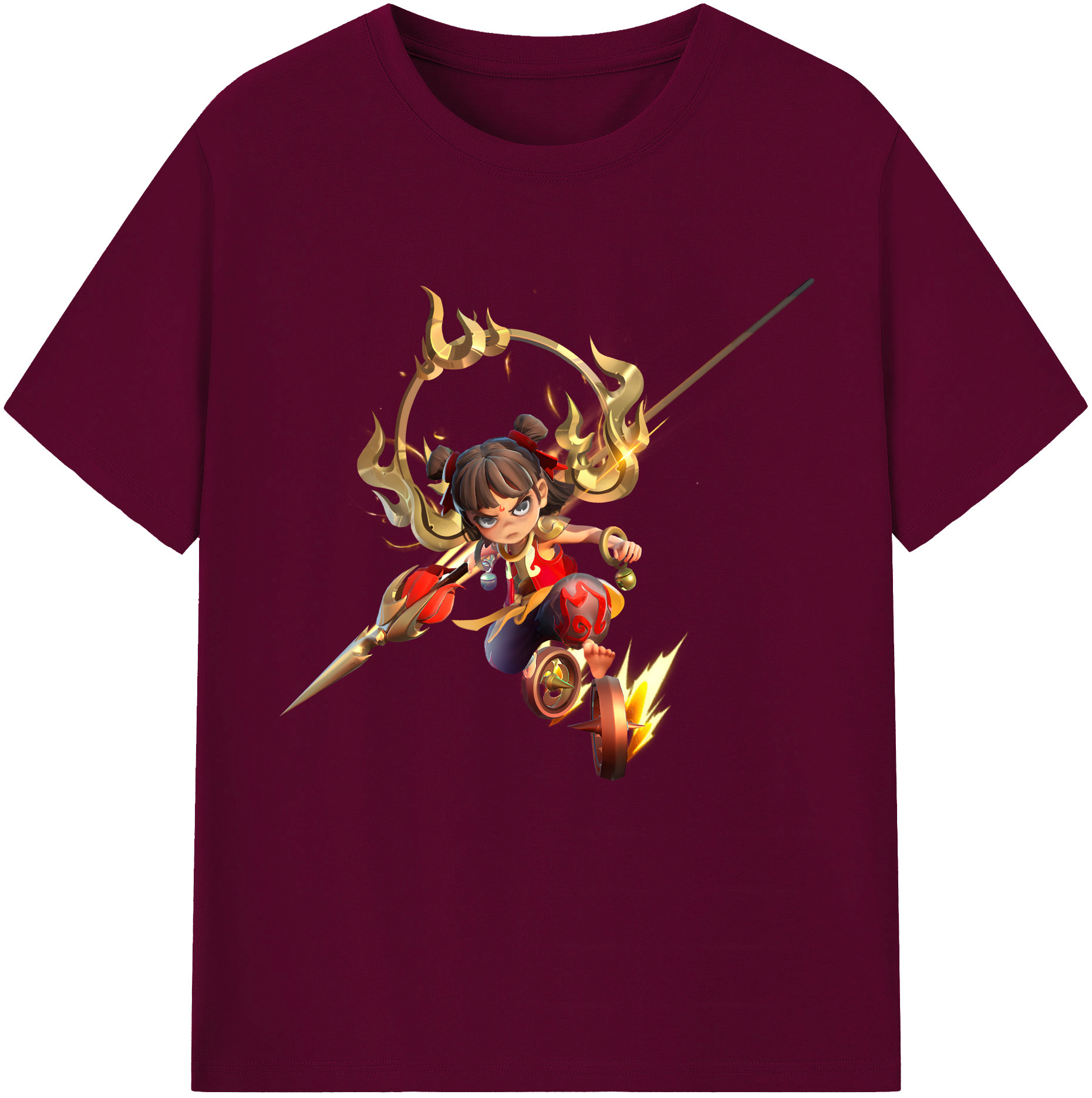（画像用） Ne Zha 2 ナタ 魔童の大暴れ レディースカジュアルプリントTシャツ（綿100％）